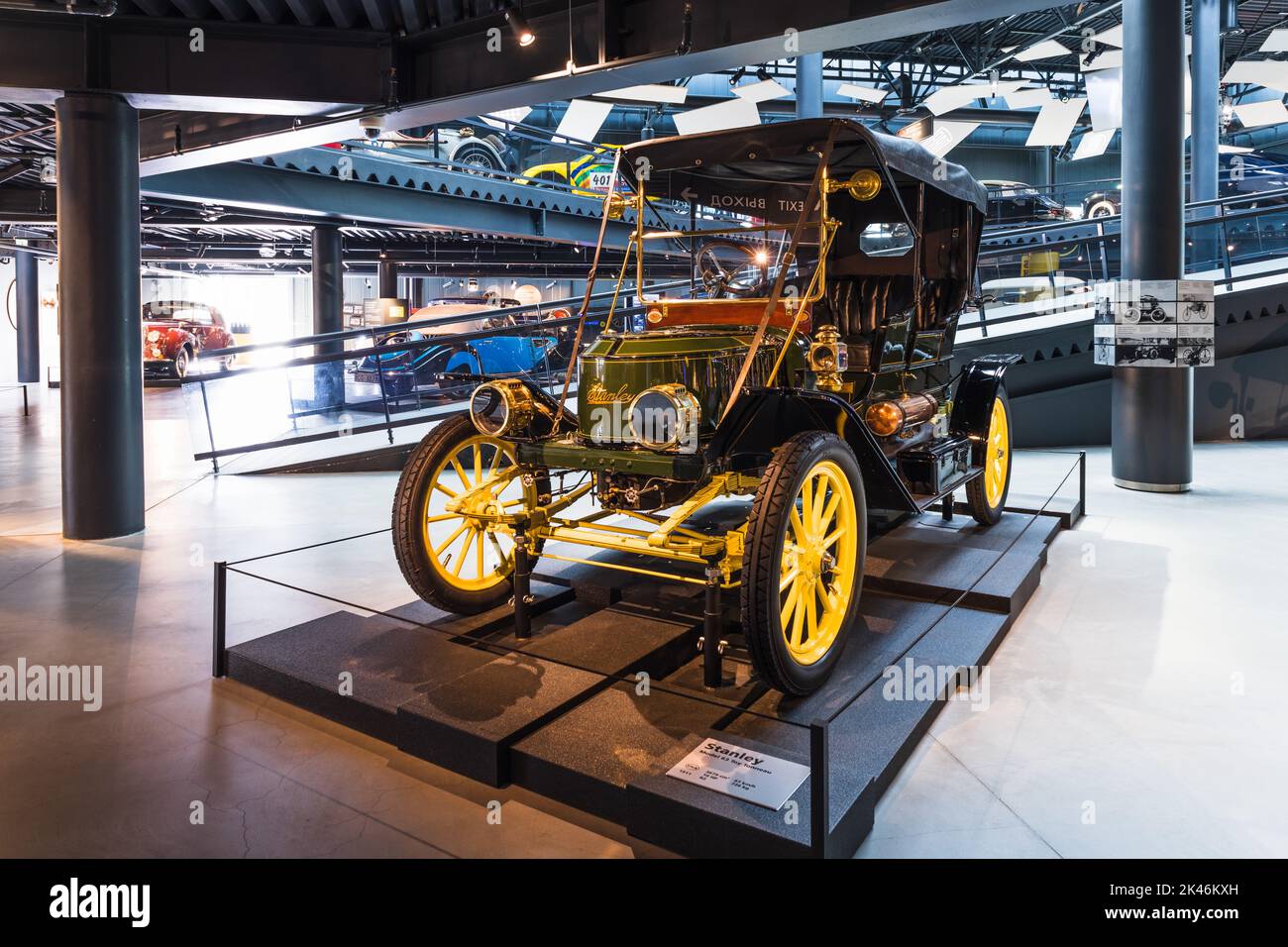 Antique retro car - Stanley Model 63 Toy Tonneau. Riga Motor Museum. Riga, Latvia, 17 August 2022 Stock Photo