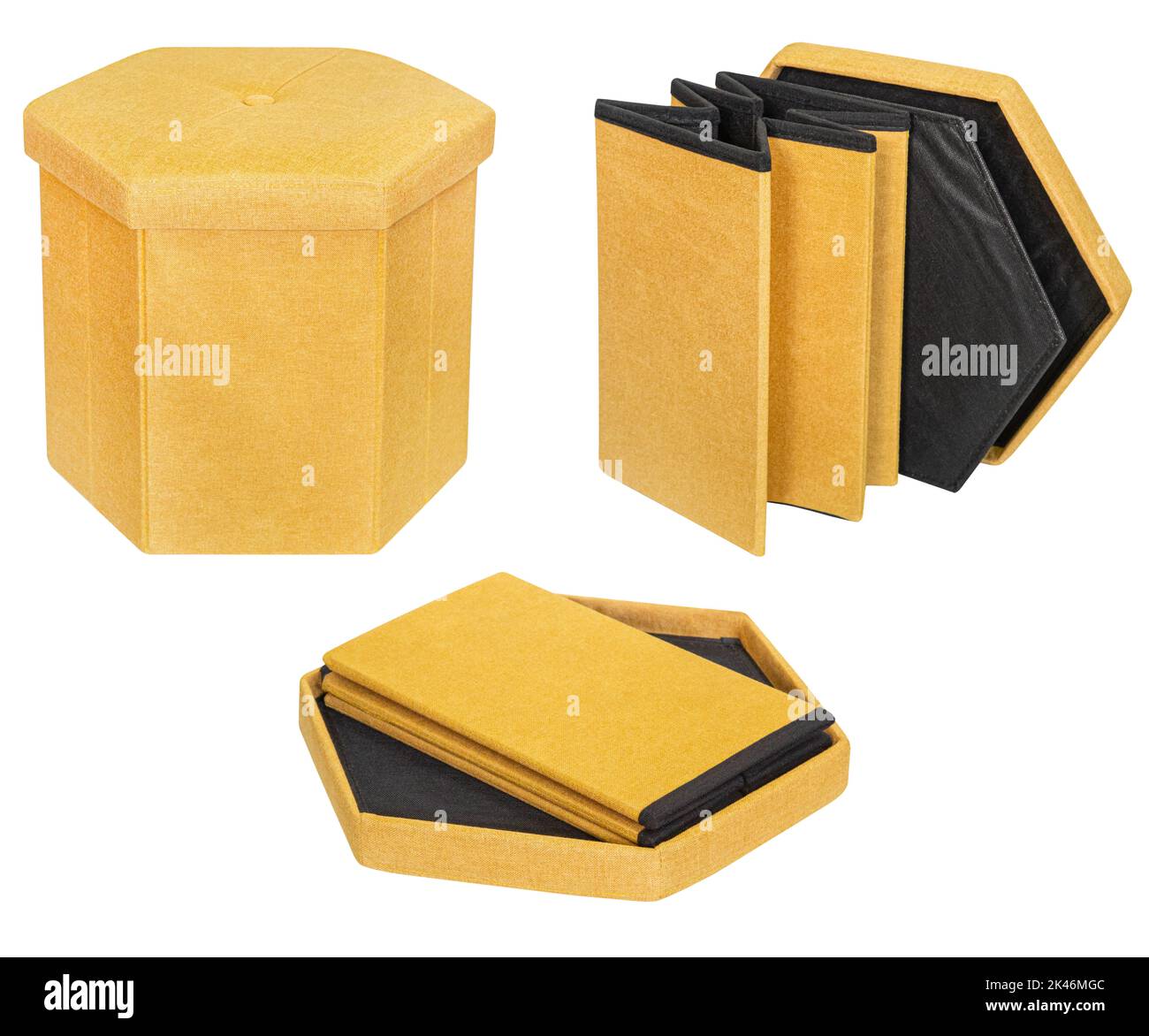 Folding pouf. Isolated on a white background. Interior element Stock Photo