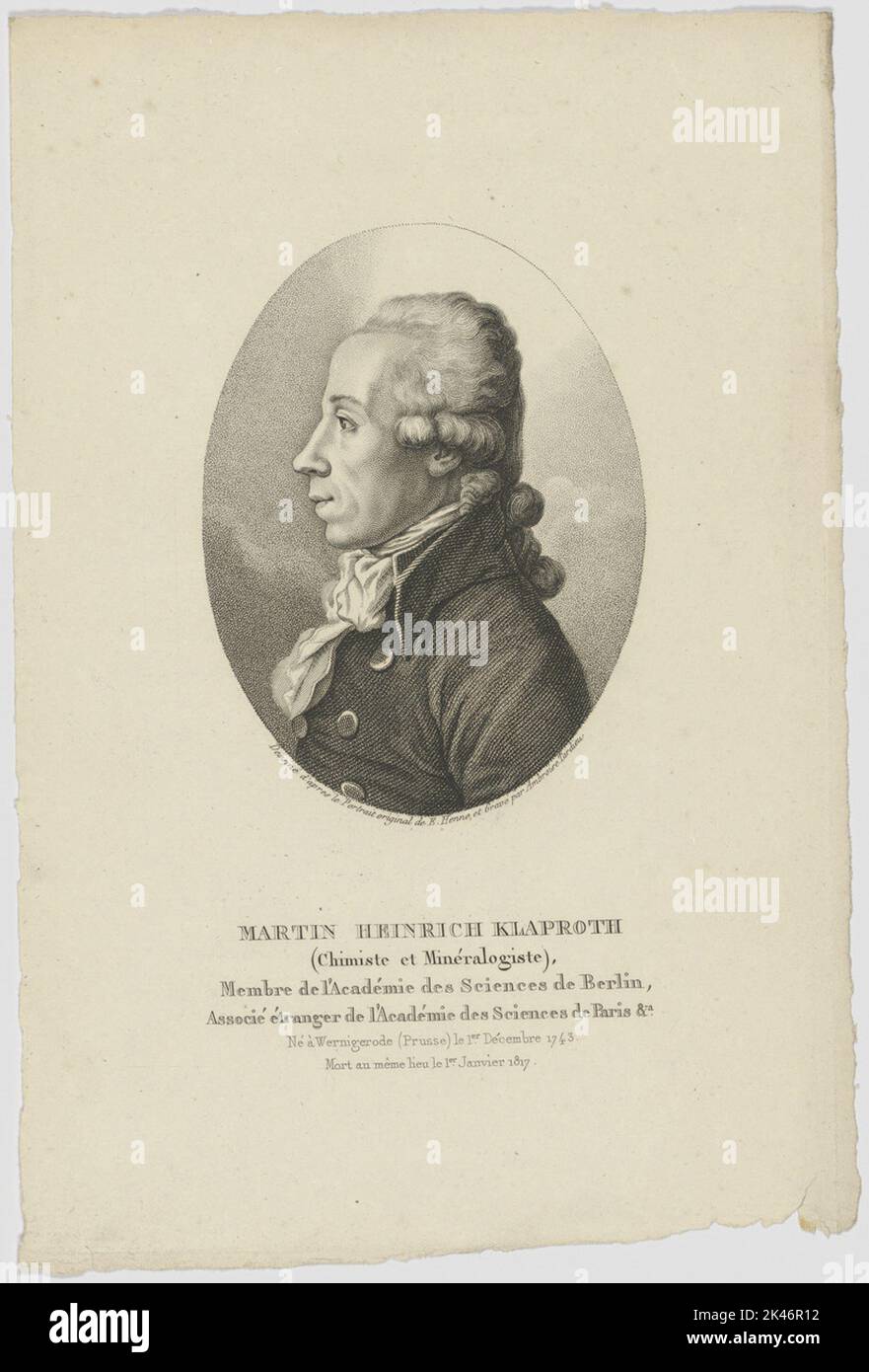 Portrait of Martin Heinrich Klaproth Stock Photo