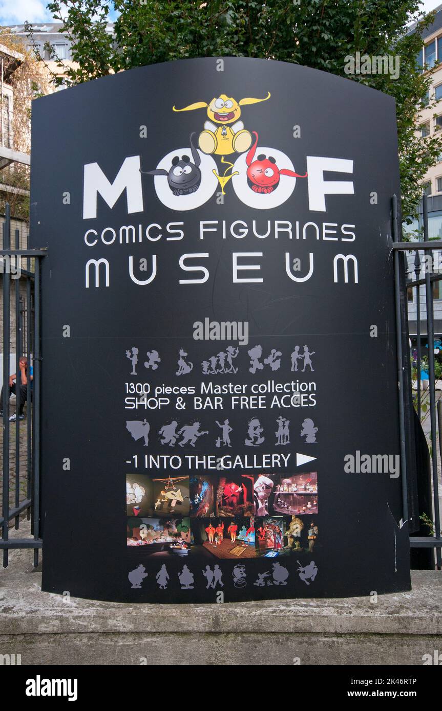 MOOF Museum sign, Brussels, Belgium Stock Photo