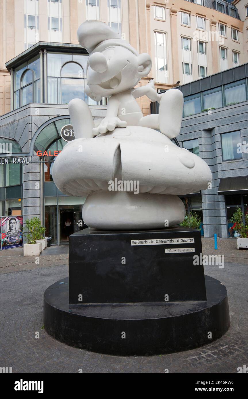 The Smurf statue (by artist Maryline Garbe) near Moof Museum, Brussels