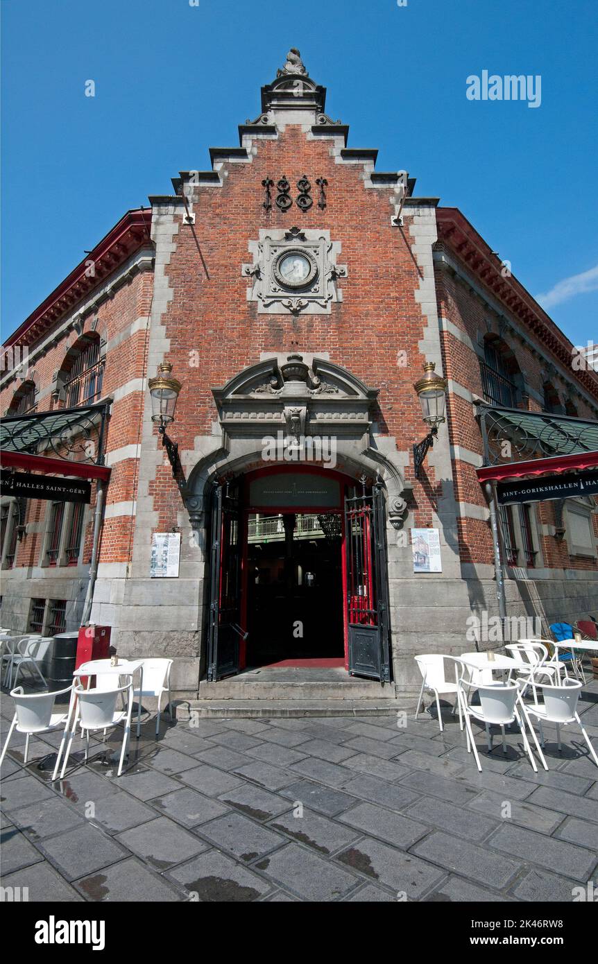 Halle Saint-Gery cultural center (former meat market, built in 1881), Brussels, Belgium Stock Photo