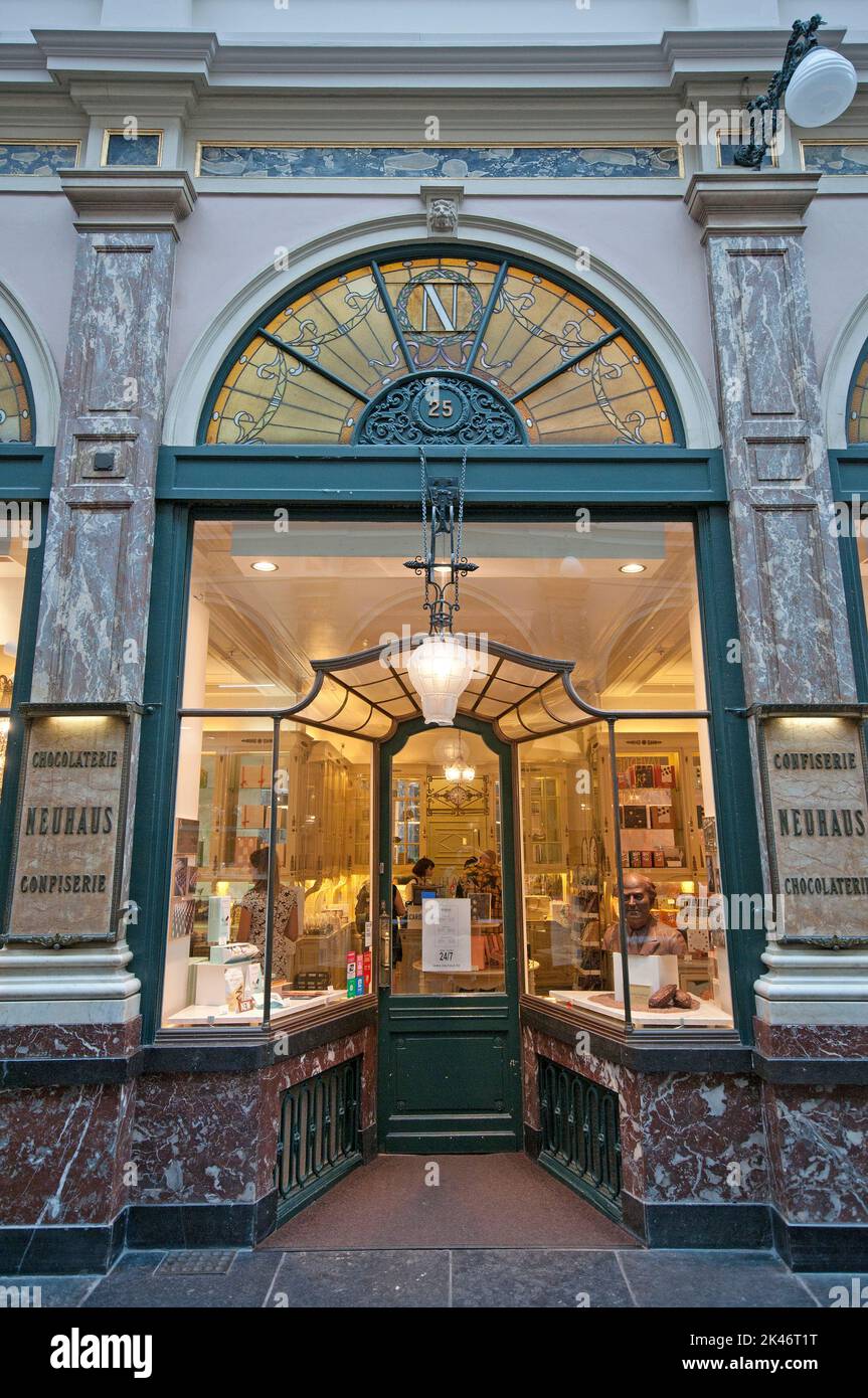 Neuhaus chocolaterie shop in Galeries Saint Hubert, Brussels, belgium