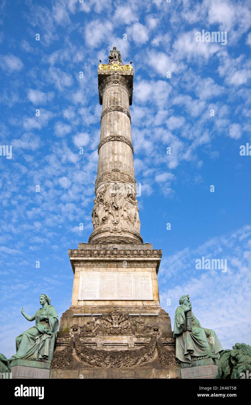 Congress column (built  in 1850-1859 by architect Joseph Poelaert), Brussels, Belgium Stock Photo