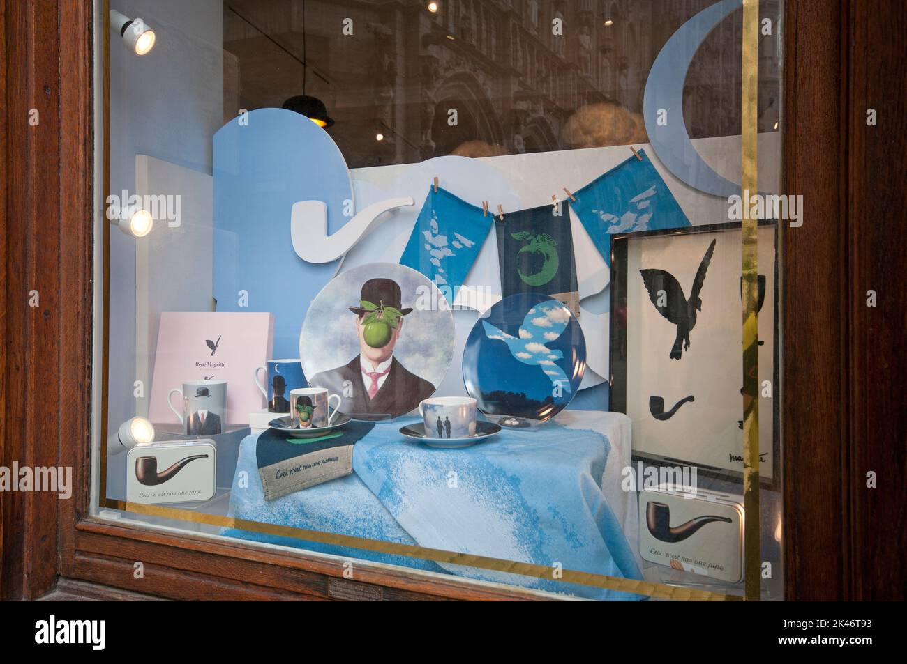 The Magritte shop, Grand Place 6, Brussels, Belgium Stock Photo