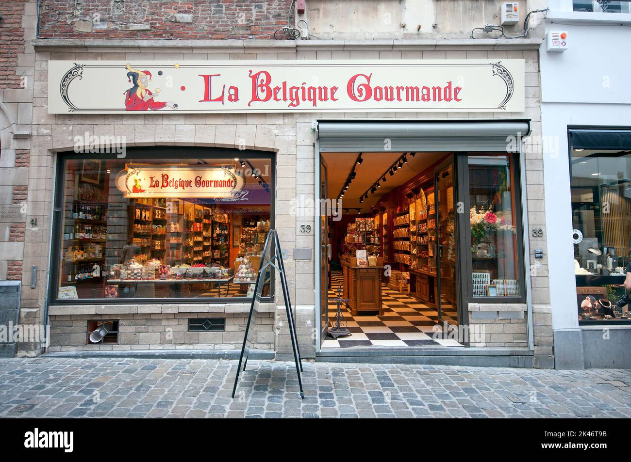 La Belgique Gourmande chocolate shop, Brussels, Belgium Stock Photo