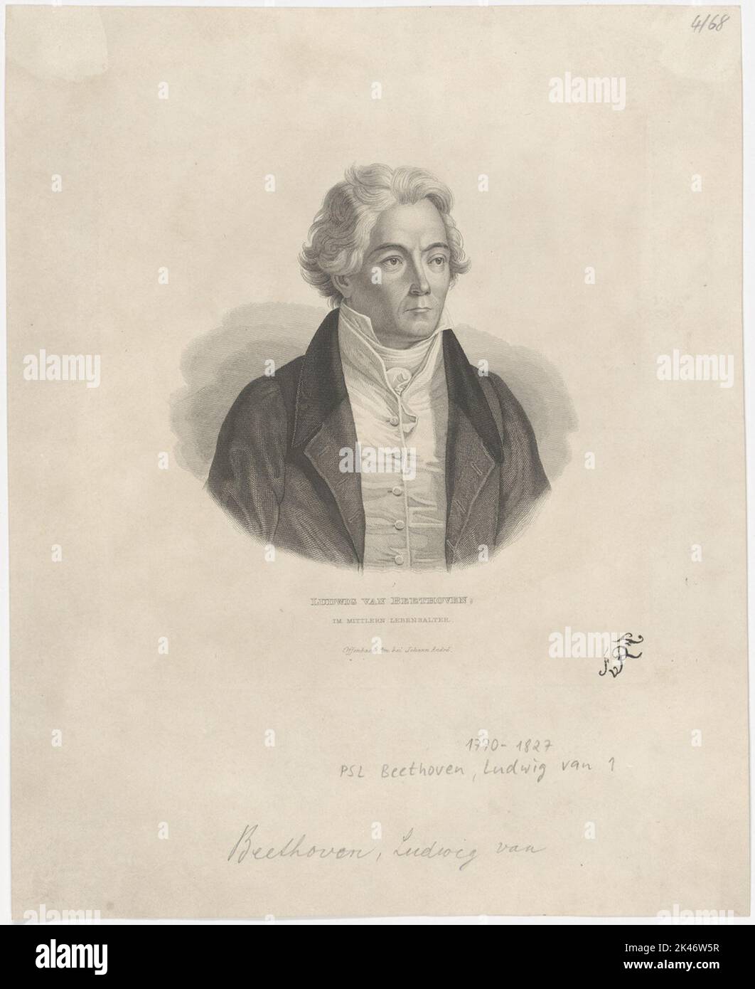 Portrait of Ludwig van Beethoven Stock Photo
