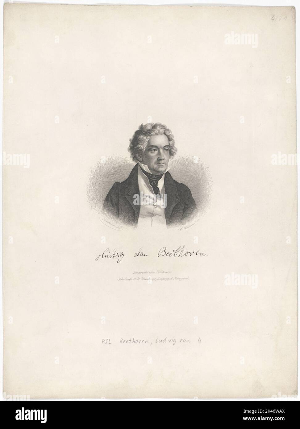 Portrait of Ludwig van Beethoven Stock Photo