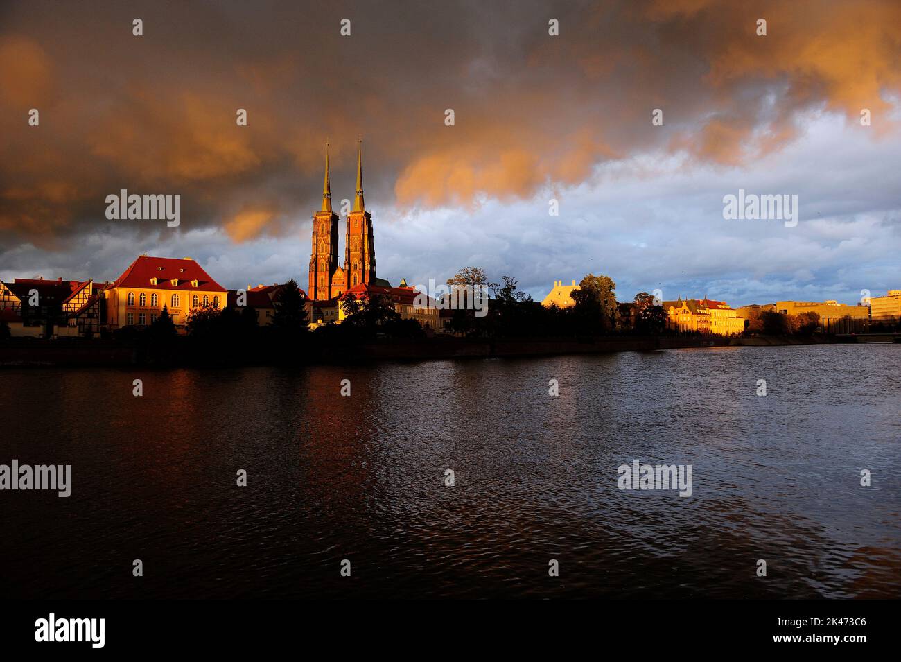 Wroclaw  Ostrow Tumski, Island, historical architecture Silesia Poland architecture, breslau, cathedral, catholic, church, city, Stock Photo