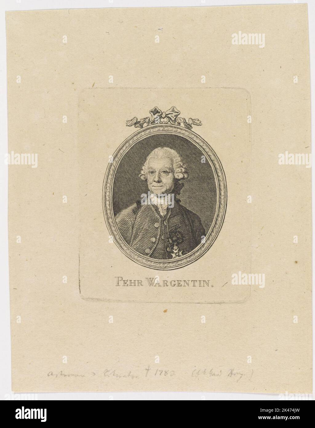 Pehr Wargentin portrait Stock Photo