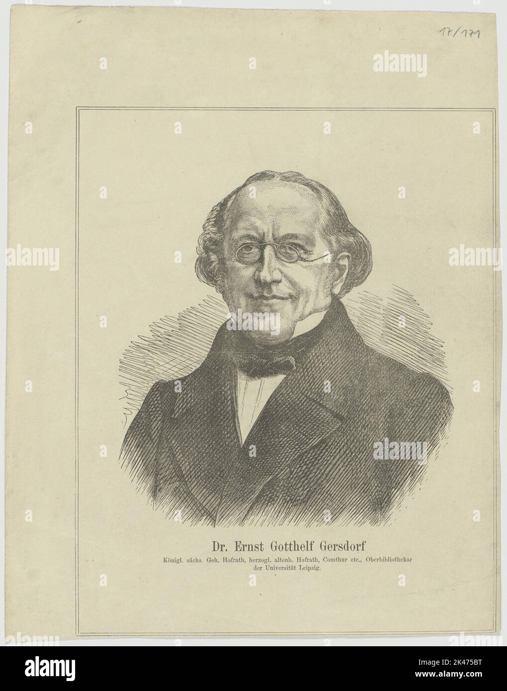 Portrait of Dr. Ernst Gotthelf Gersdorf Stock Photo