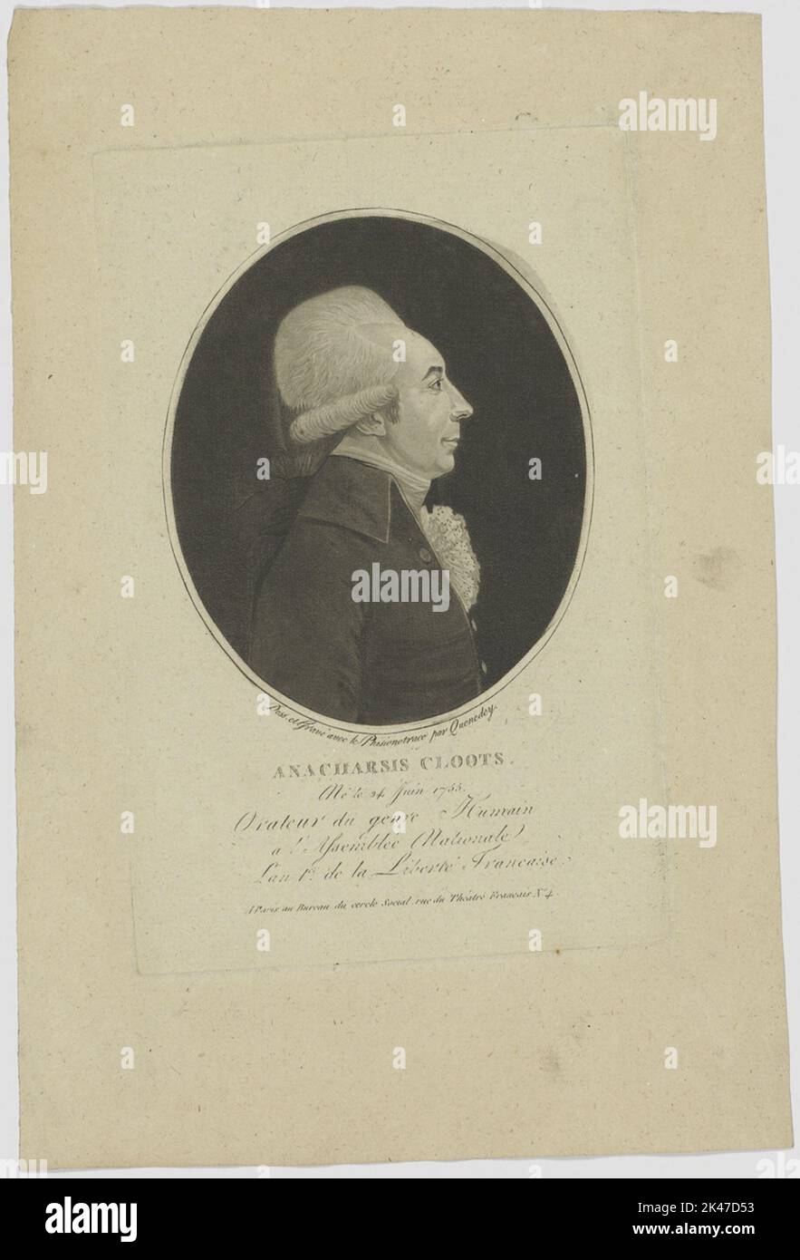 Portrait of the Anacharsis Cloots Stock Photo Alamy