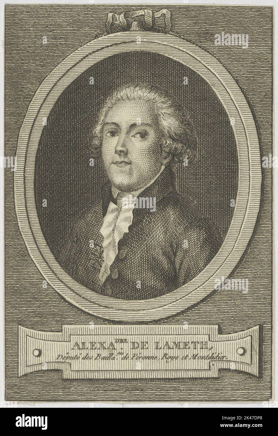 Portrait of Alexandre de Lameth Stock Photo