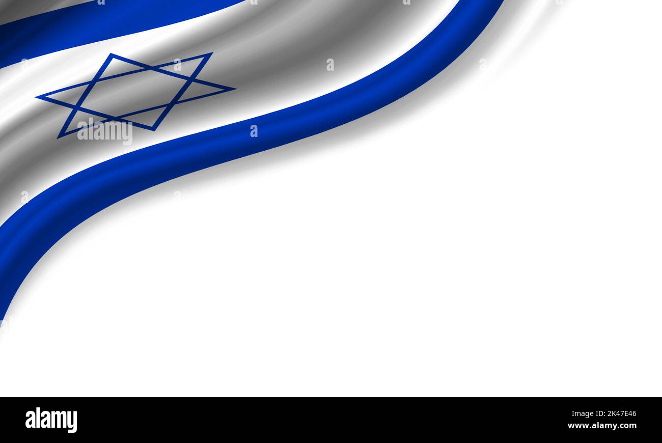 Wavy flag of Israel against white background. 3d illustration Stock ...
