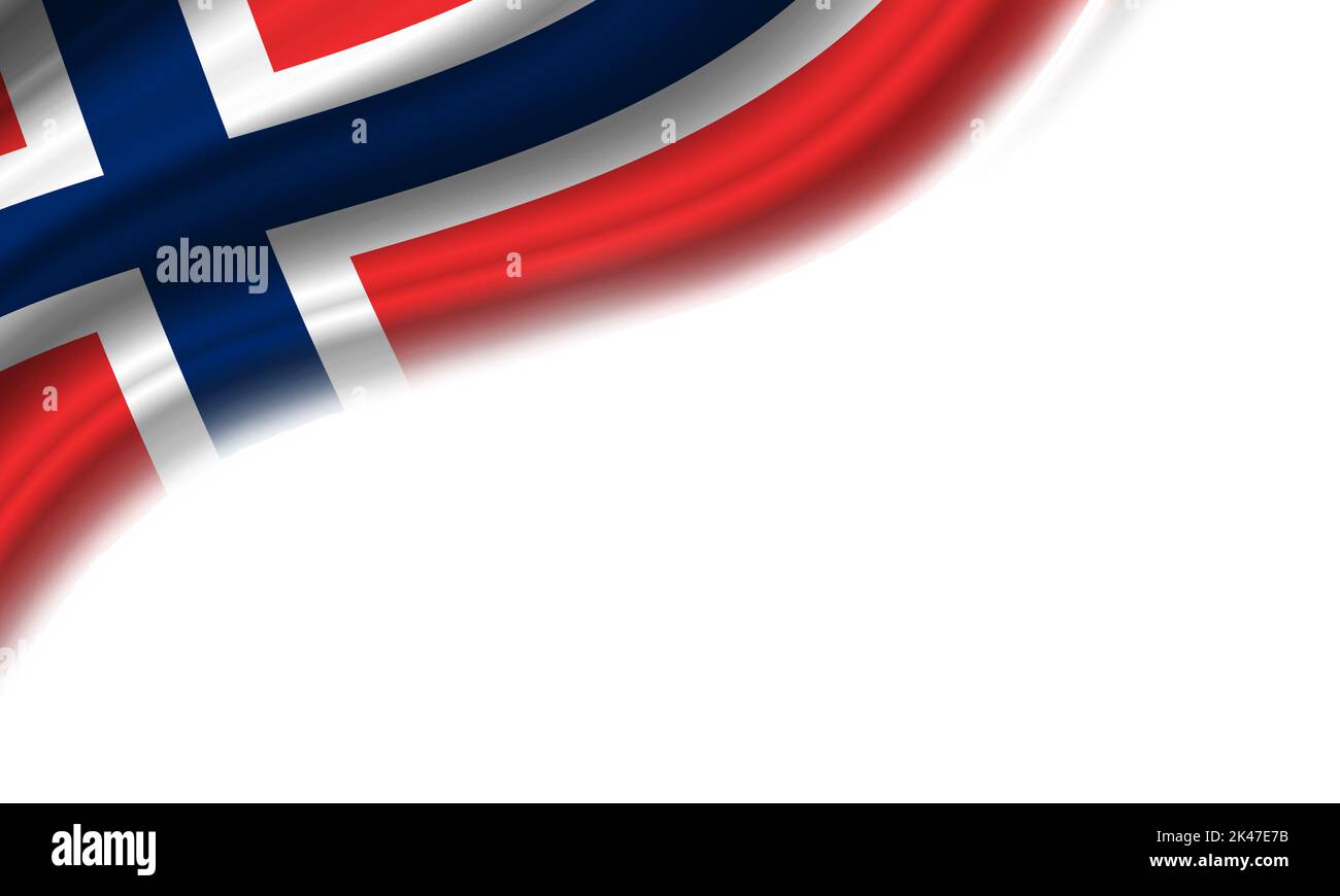 Wavy flag of Norway against white background. 3d illustration Stock ...