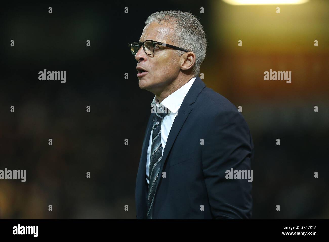 Hartlepool United Interim manager Keith Curle during the Sky Bet League 2 match between Mansfield Town and Hartlepool United at the One Call Stadium, Mansfield on Friday 30th September 2022. (Credit: Mark Fletcher | MI News) Credit: MI News & Sport /Alamy Live News Stock Photo