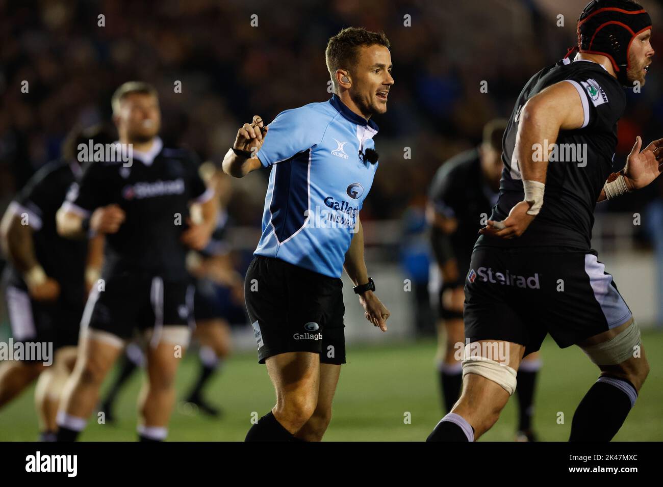 Newcastle, UK. 10th Sep, 2022. Luke Pearce (Referee) during the Gallagher Premiership match between Newcastle Falcons and Bristol at Kingston Park, Newcastle on Friday 30th September 2022. (Credit: Chris Lishman | MI News) Credit: MI News & Sport /Alamy Live News Stock Photo