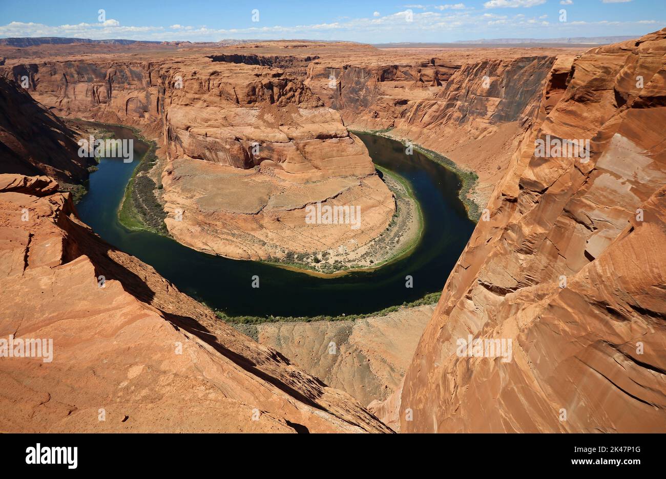 Horseshoe Bend between cliffs Arizona Stock Photo Alamy