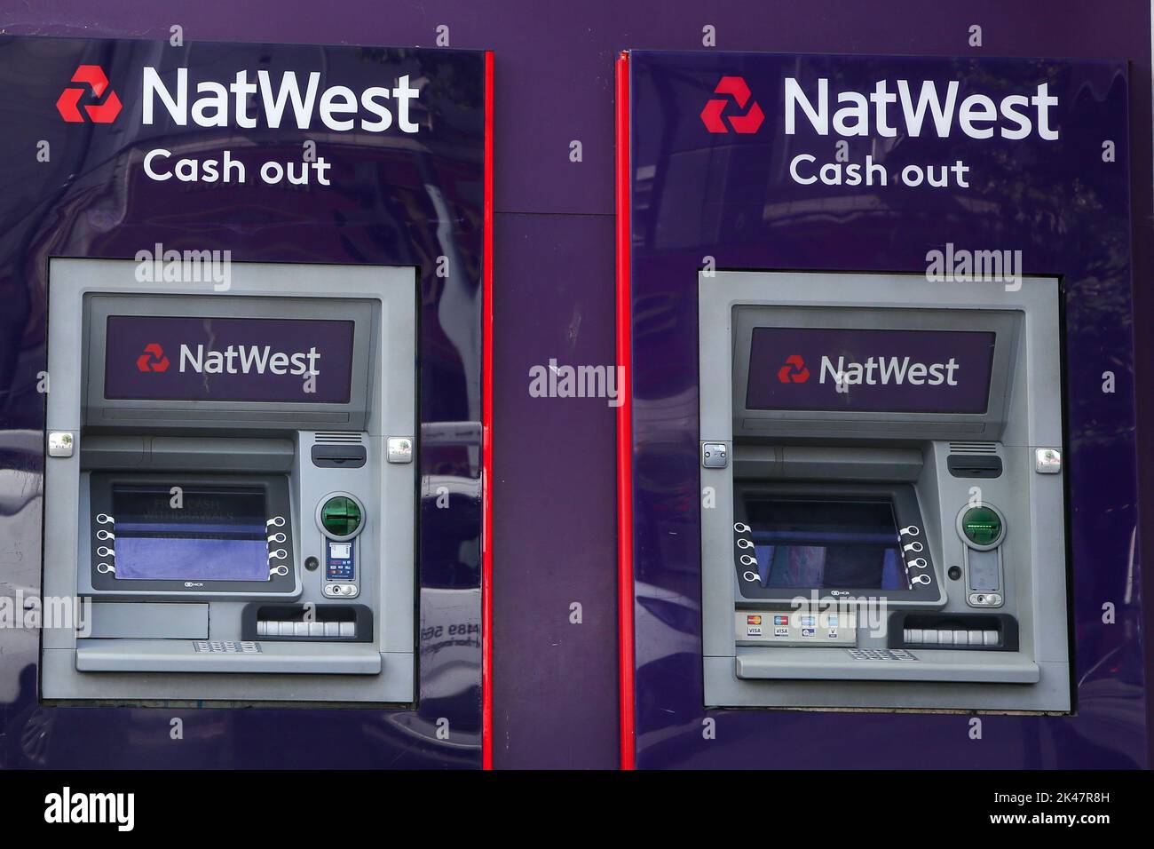 Cash point machines seen outside Natwest Bank Stock Photo Alamy