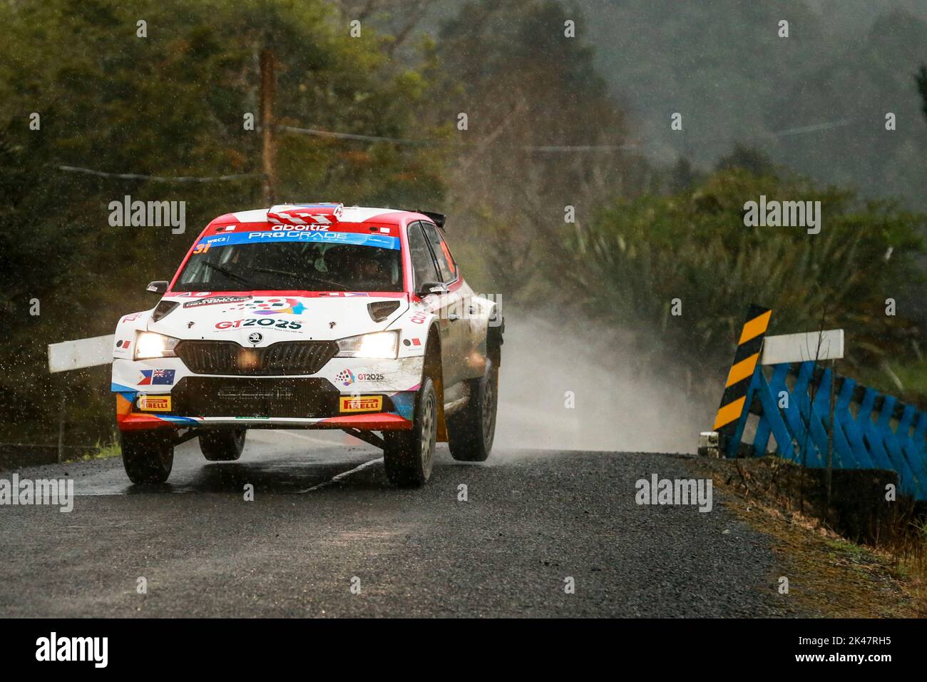 Auckland, New Zealand. 01st Oct, 2022. 31 DIAZ ABOITIZ Miguel (esp), HEREU Jordi (esp), Skoda Fabia Evo, action during the Rally New Zealand 2022, 11th round of the 2022 WRC World Rally Car Championship, from September 29 to October 2, 2022 at Auckland, New Zealand - Photo Nikos Katikis / DPPI Credit: DPPI Media/Alamy Live News Stock Photo