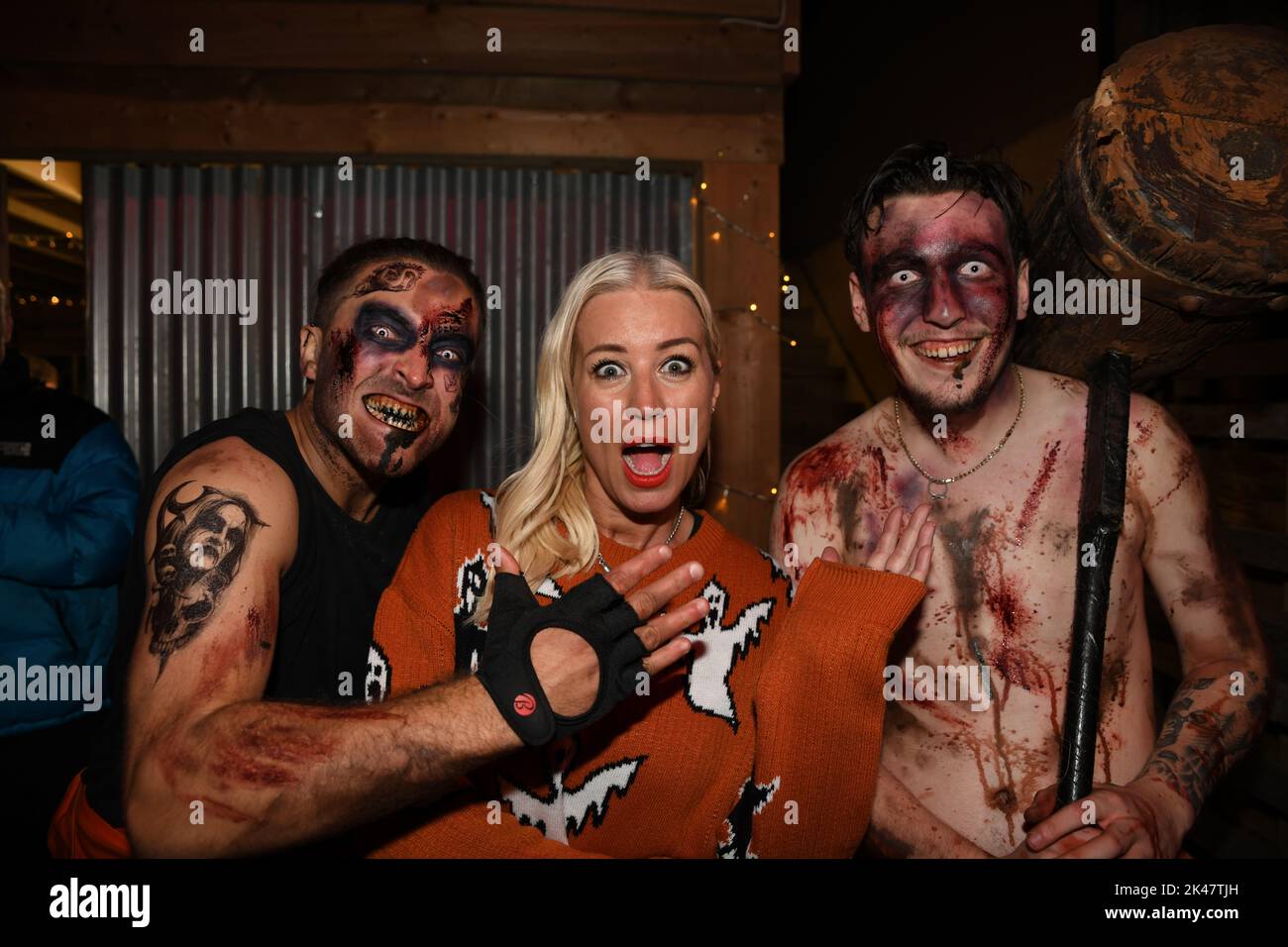 Crawley, UK. Friday 30 September 2022. Denise Van Outen and other Celebrities brave the scares at Tulleys Shocktober Fest VIP launch night. Credit: Thomas Faull/Alamy Live News Stock Photo