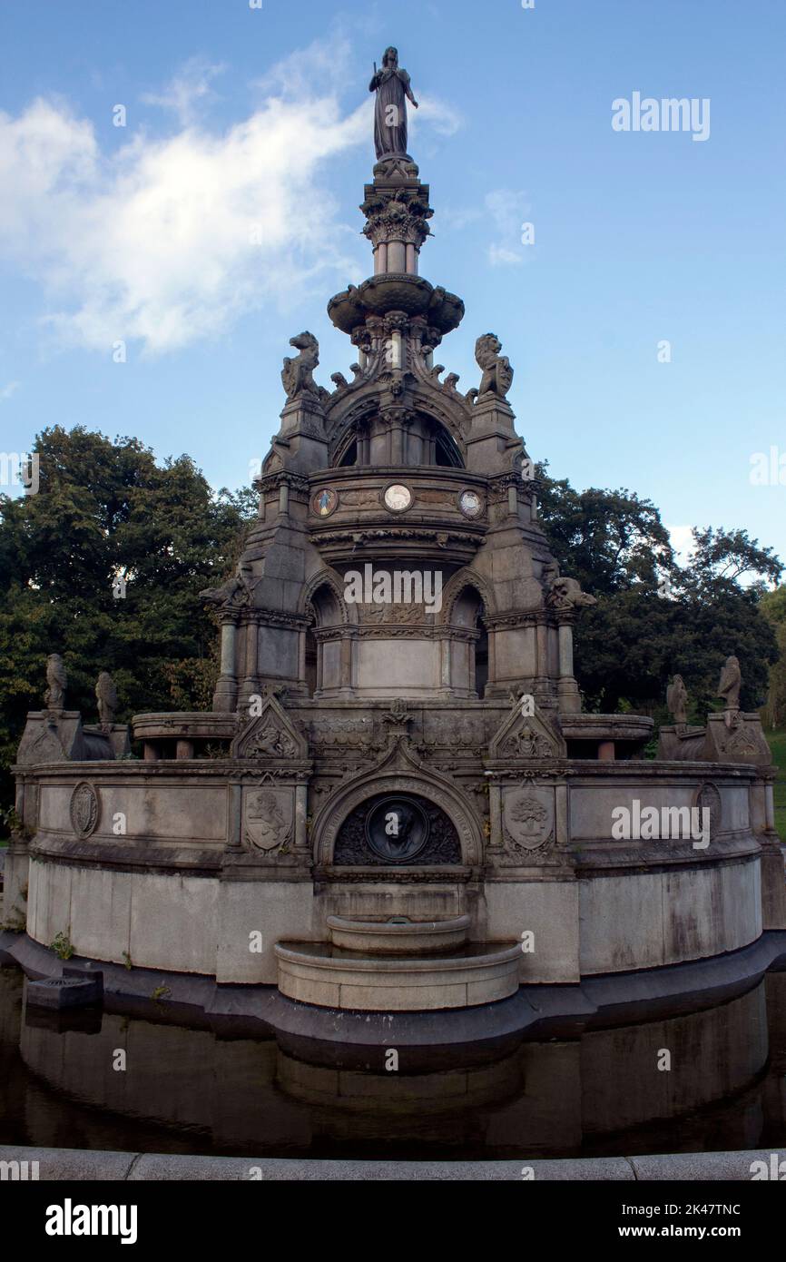 Stewart Memorial fountain, in Kelvingrove Park, Glasgow, Scotland UK Stock Photo