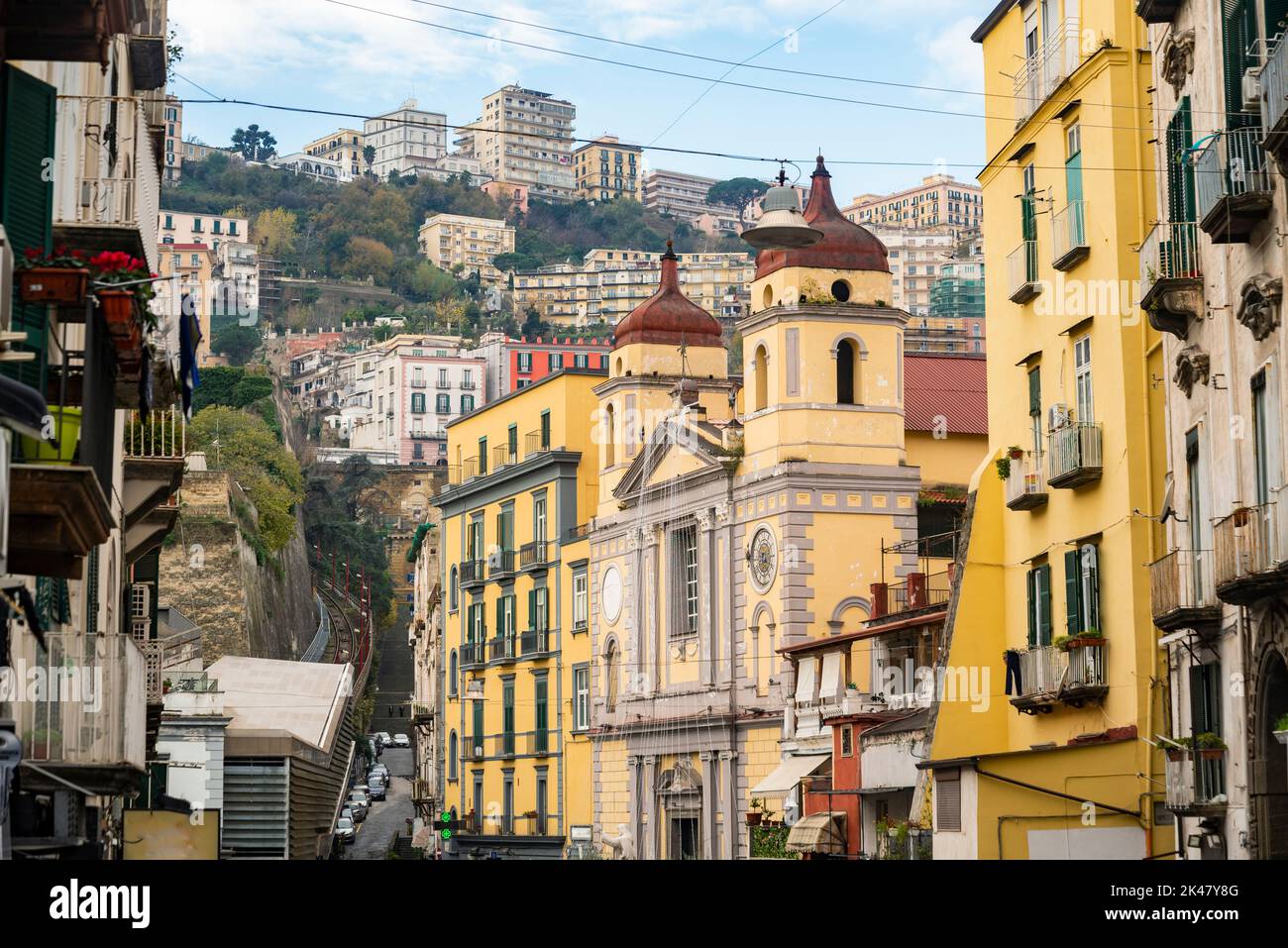 Old overcrowded apartment buildings with balconies dense living in