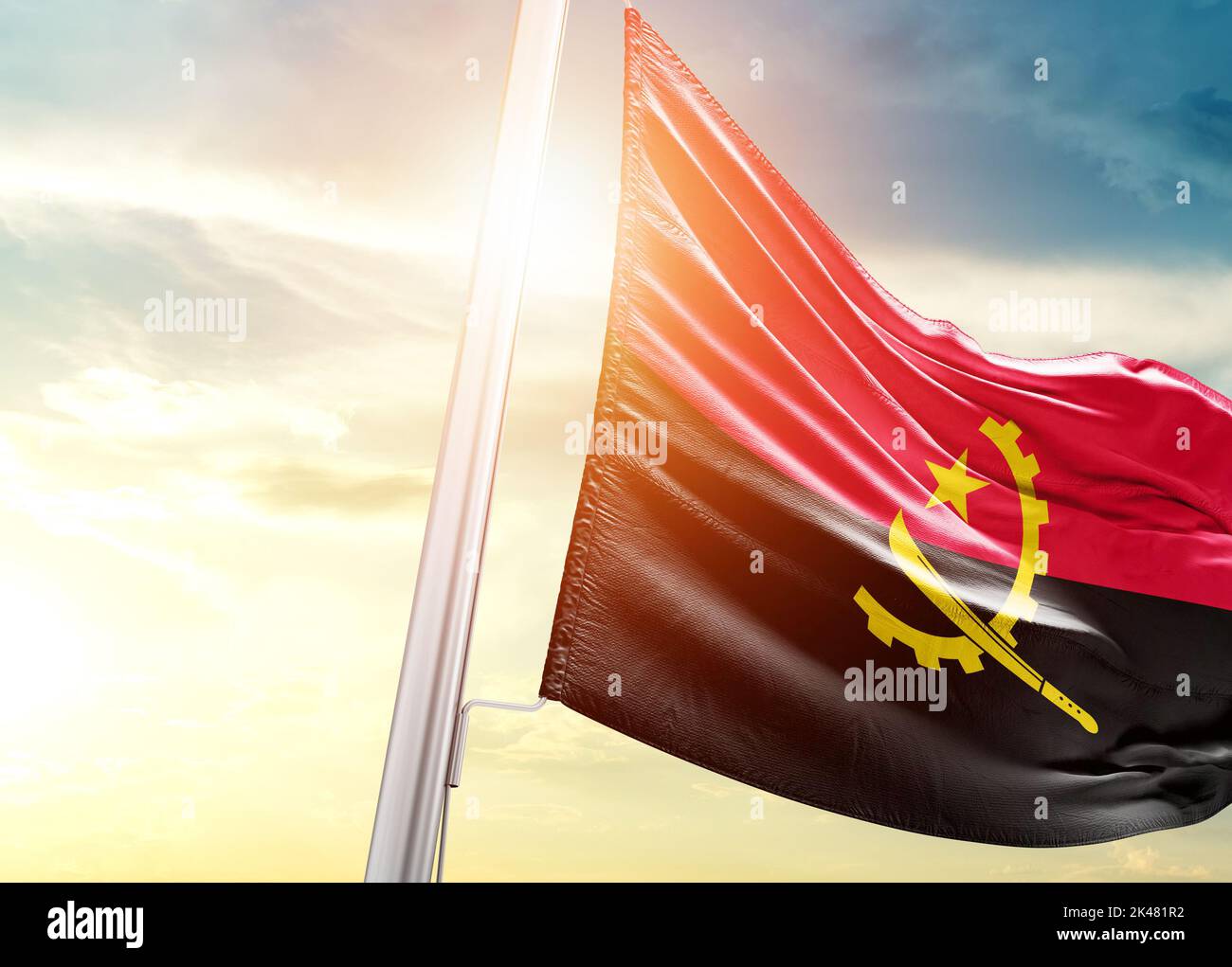 Premium Photo  Waving silk flag of angola