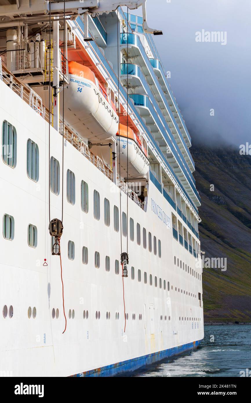 Cruise ship, Isafjordur, Iceland, Europe Stock Photo