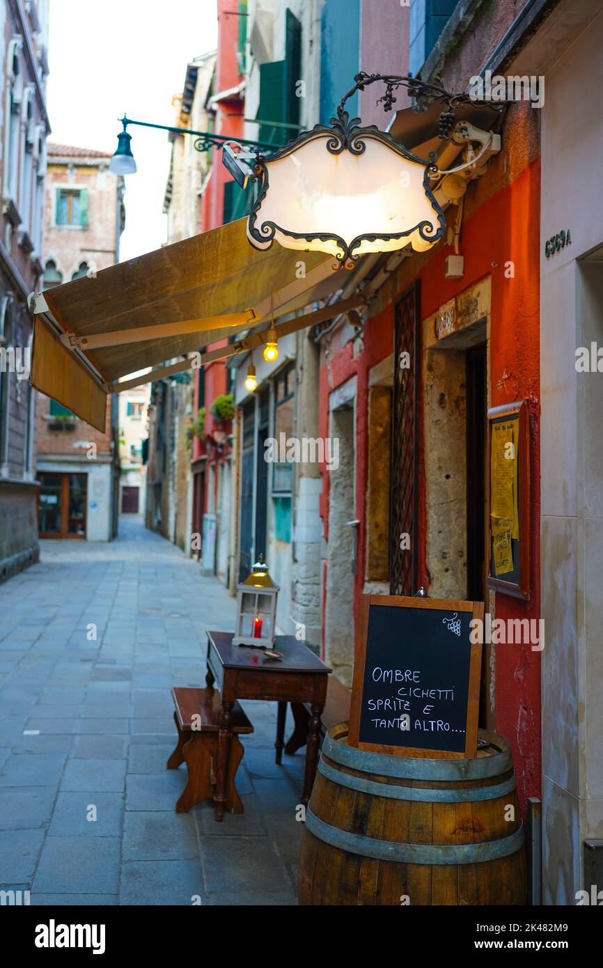 Narrow streets in the city of Venice, Italy Stock Photo