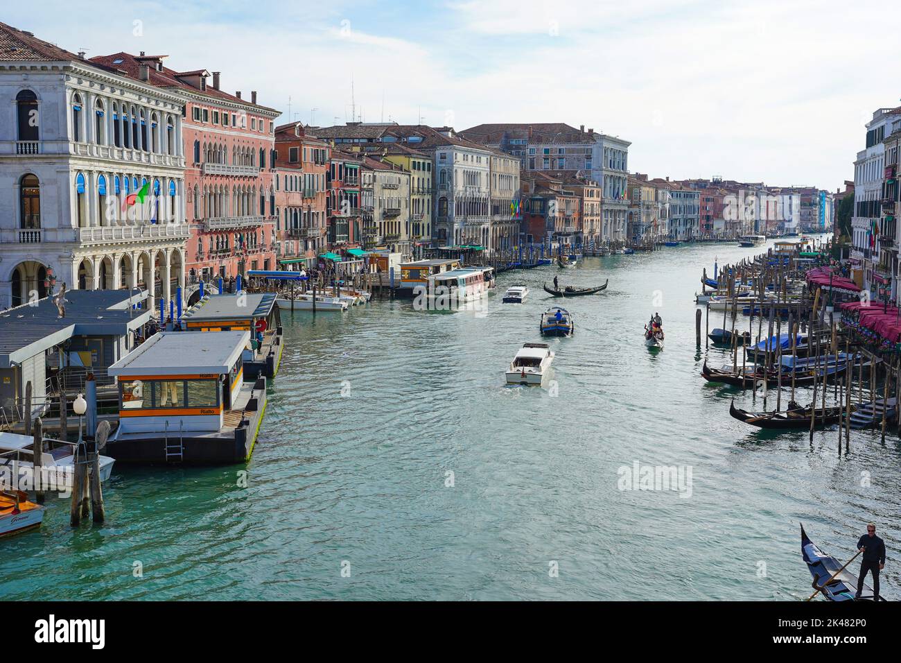 Typical scene in the Grand Canal of Venice, Italy Stock Photo