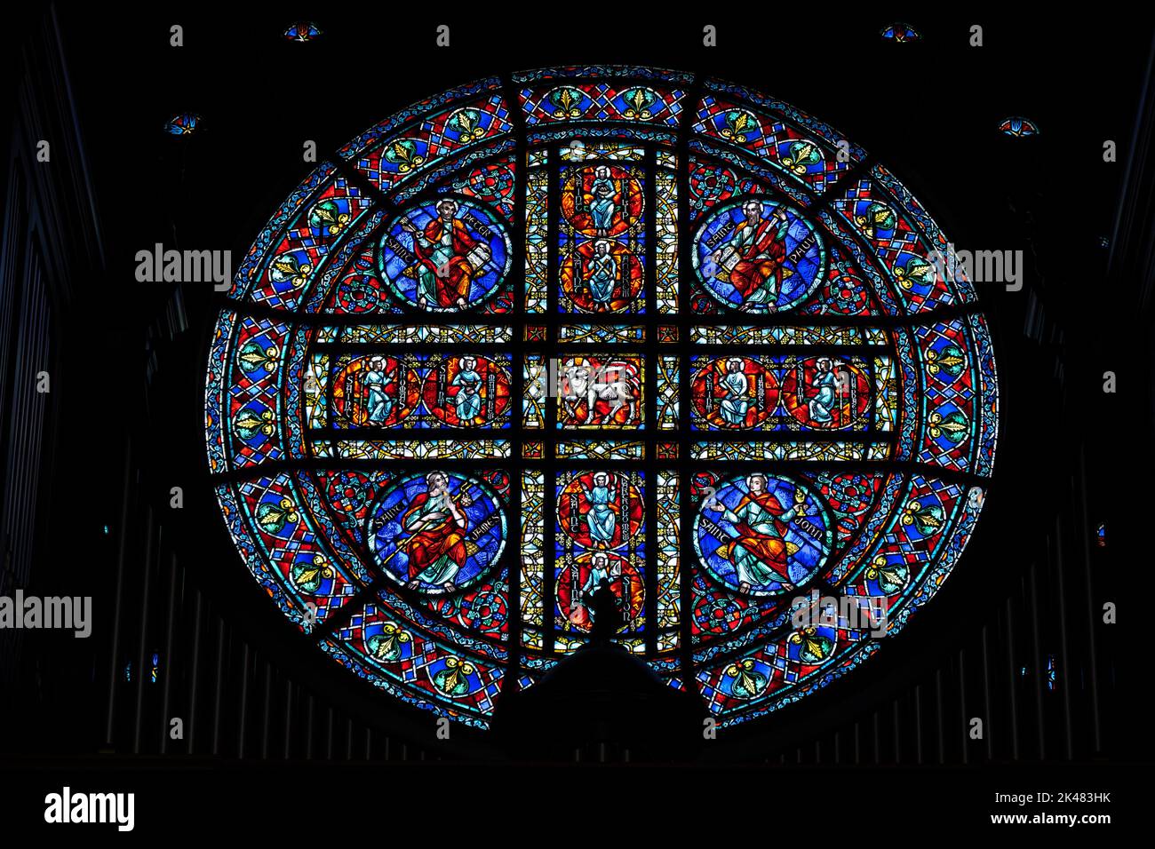 The stained-glass mosaic from the Cathedral of Saint Paul, Minnesota Stock Photo