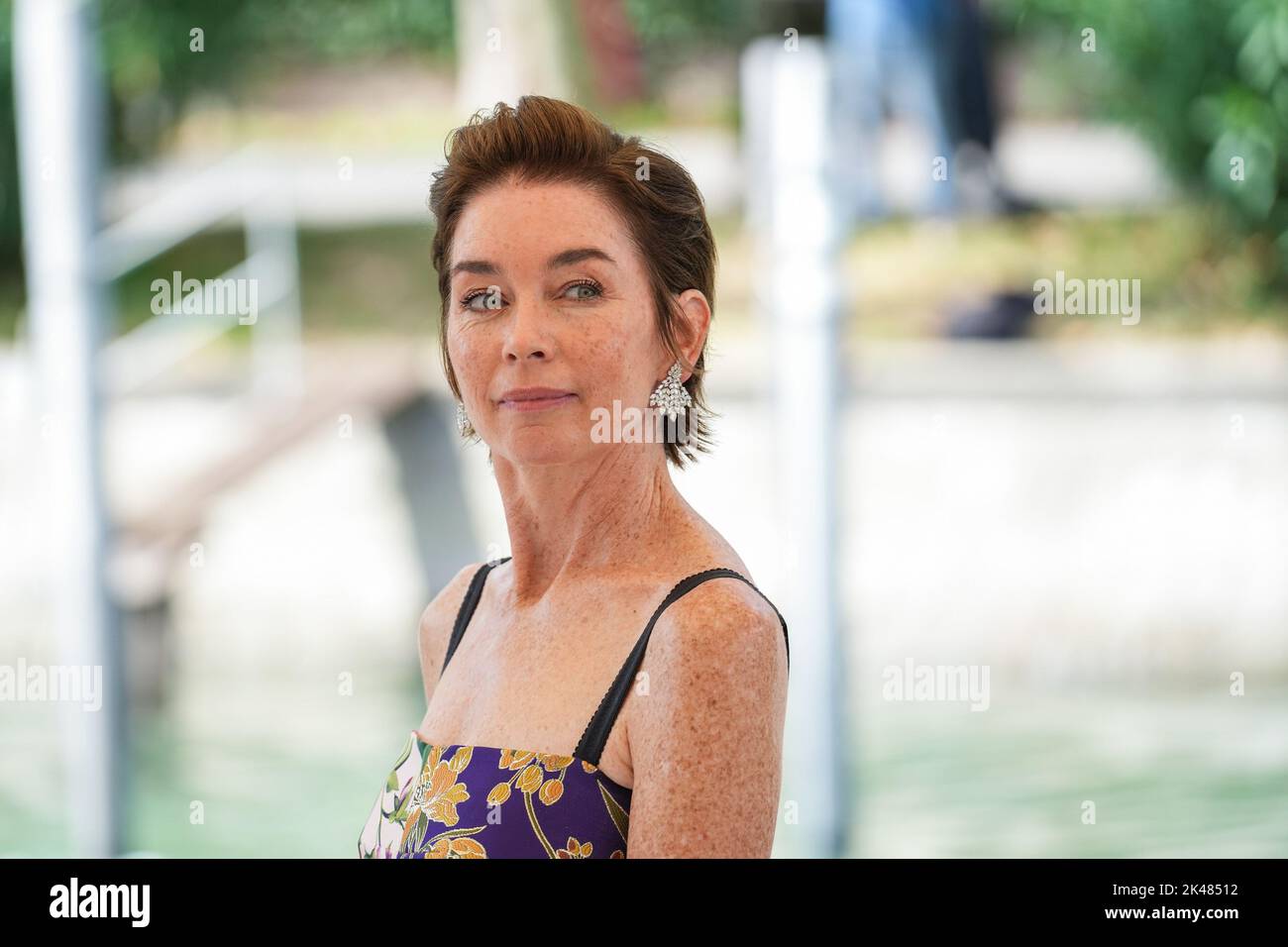 Julianne Nicholson is seen during the 79th Venice International Film Festival at Darsena Excelsior in Venice. Stock Photo