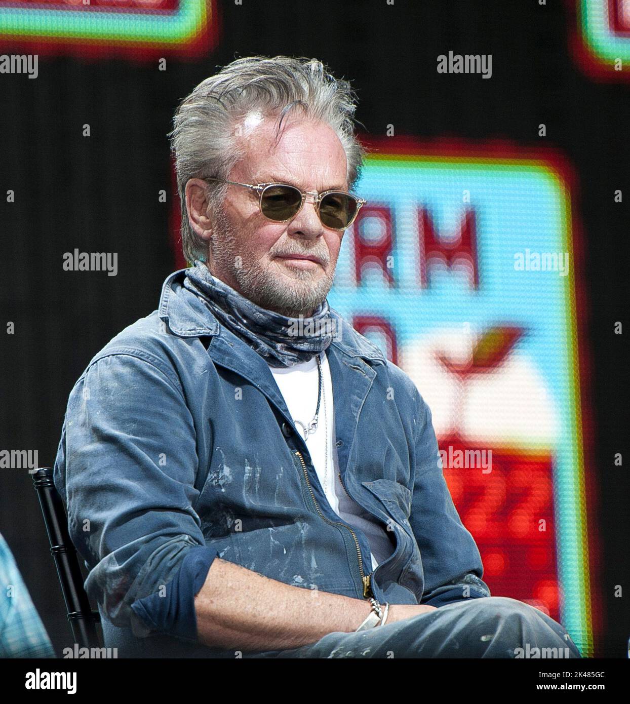 September 24, 2022 - Raleigh, North Carolina; USA - Musician JOHN MELLENCAMP  speaks during the press conference prior to performing live as 2022 Farm  Aid benefit concert makes a stop at the