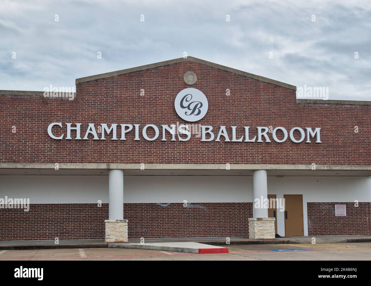 Houston, Texas USA 12-03-2021: Champions Ballroom building exterior in Houston, TX. Local facility for weddings, corporate and professional events. Stock Photo