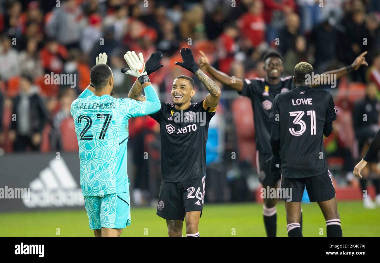 Toronto, Canada. 30th Sep, 2022. Players of Inter Miami CF celebrate