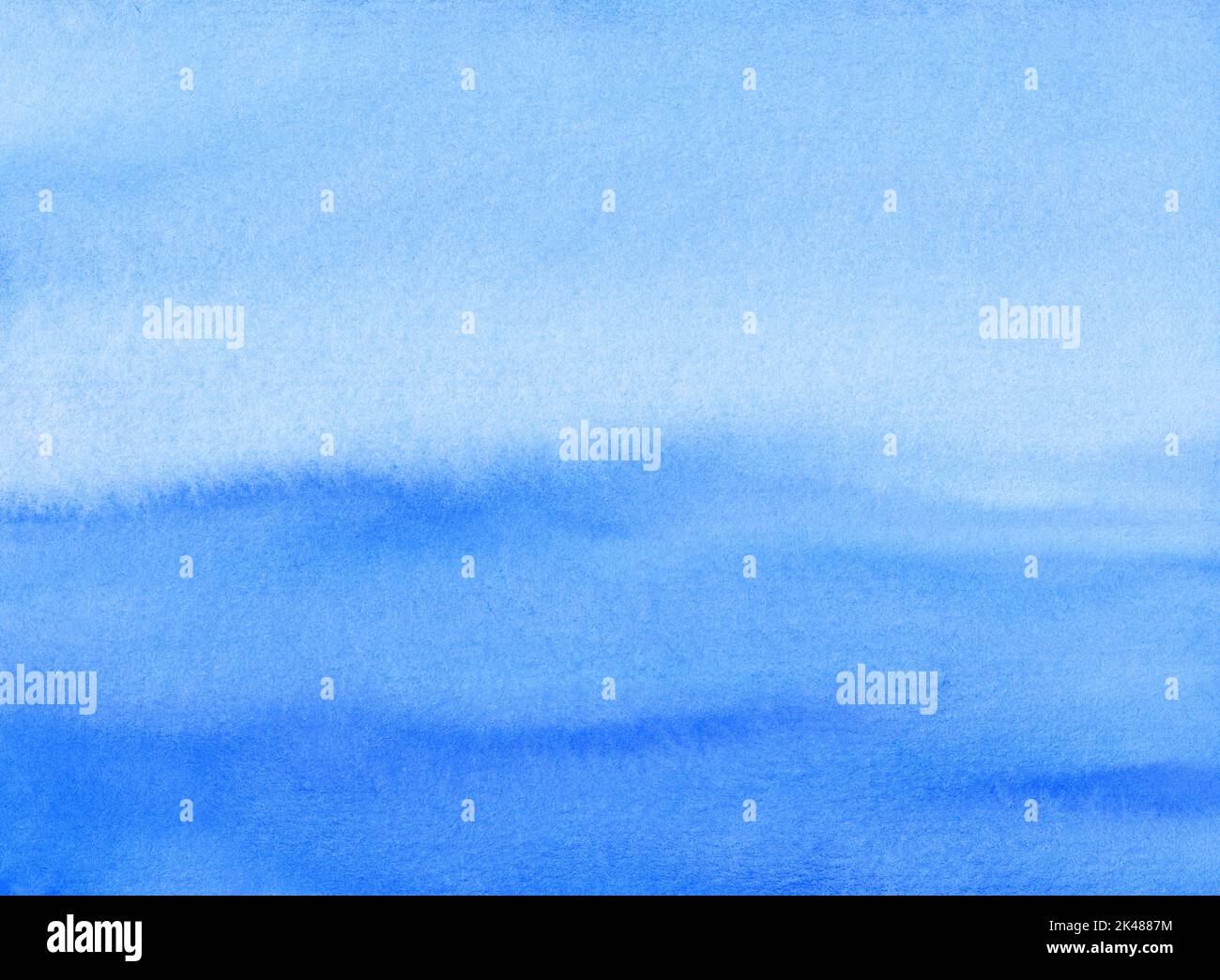 Watercolor blue ombre background hand painted. Aquarelle sky blue