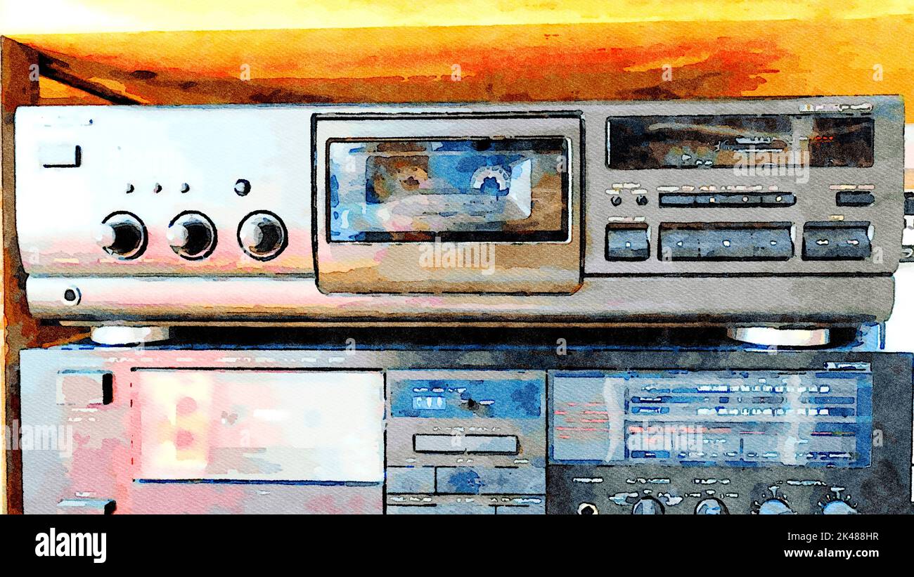 Two models of cassette tape decks ready for use Stock Photo Alamy