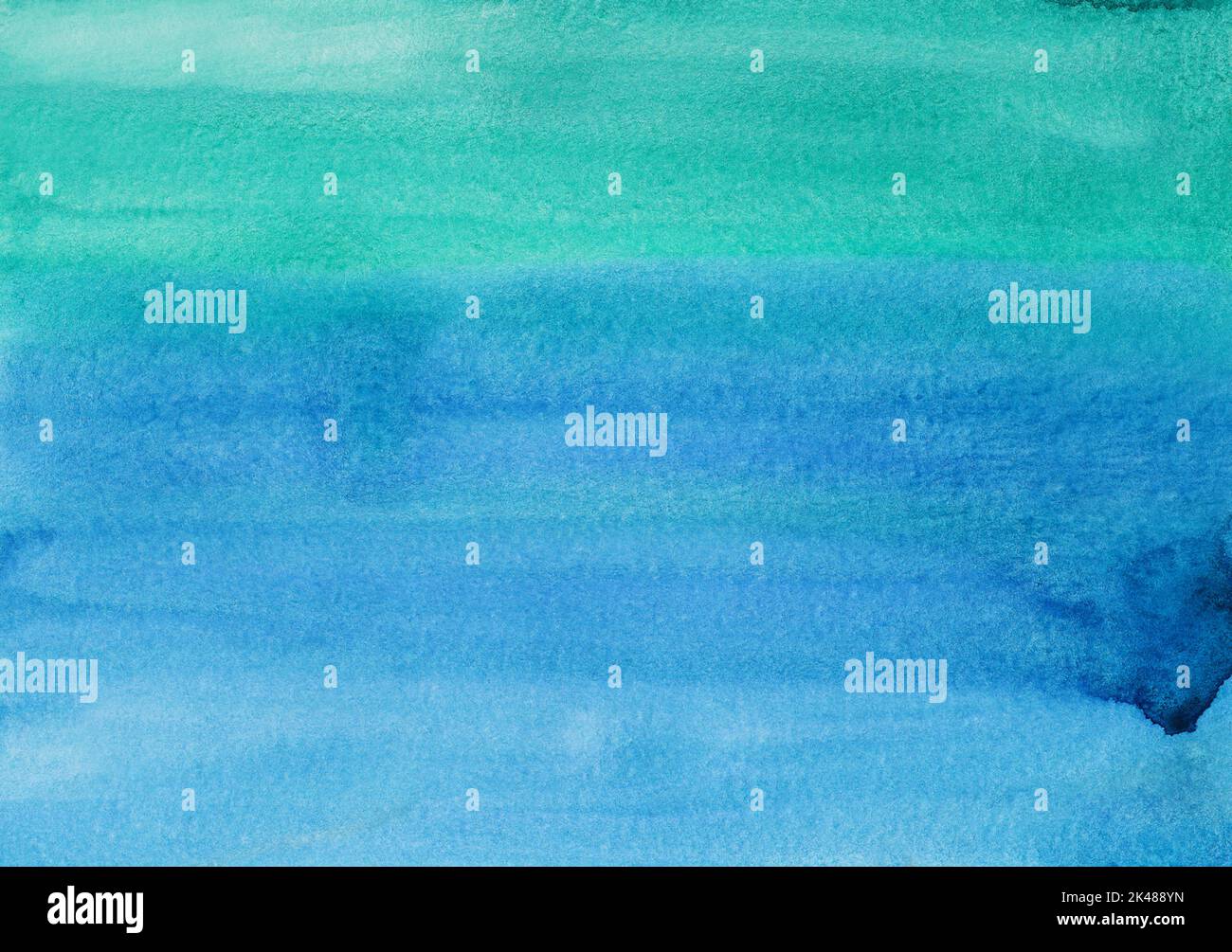 Watercolor blue and turquoise background painting. Watercolour soft ...