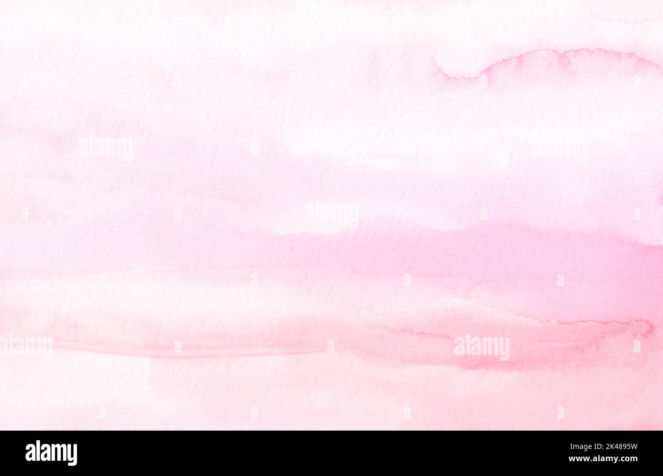 Watercolor light pink and white gradient background. Pastel rose color stains on paper Stock Photo