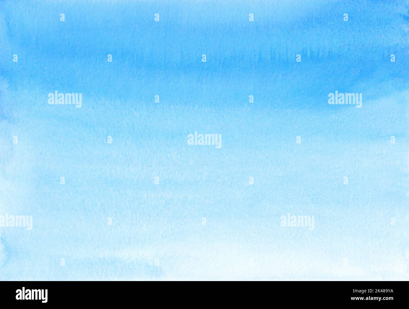 Watercolor sky blue ombre background texture. Blue gradient backdrop. Watercolour stains on