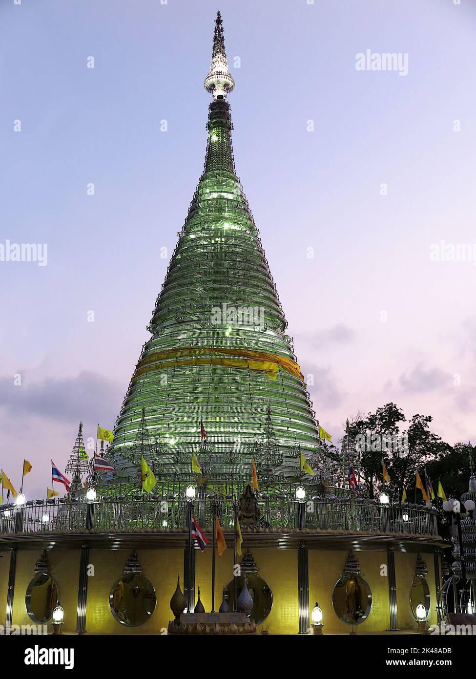 view-of-stainless-steel-stupa-or-pagoda-phra-maha-chedi-tripob-trimongkol-at-sunset-hat-yai-thailand-2K48ADB.jpg