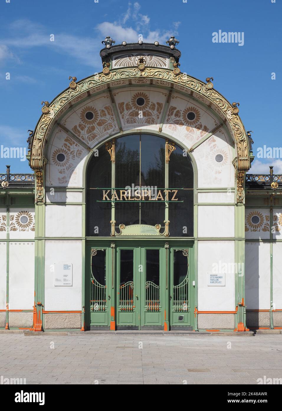 VIENNA, AUSTRIA - CIRCA SEPTEMBER 2022: Otto Wagner Pavillon Karlsplatz Stock Photo