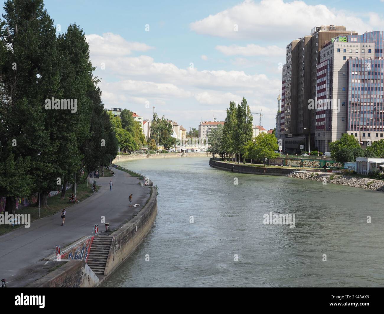 VIENNA, AUSTRIA - CIRCA SEPTEMBER 2022: Donaukanal translation Danube Canal water channel Stock Photo