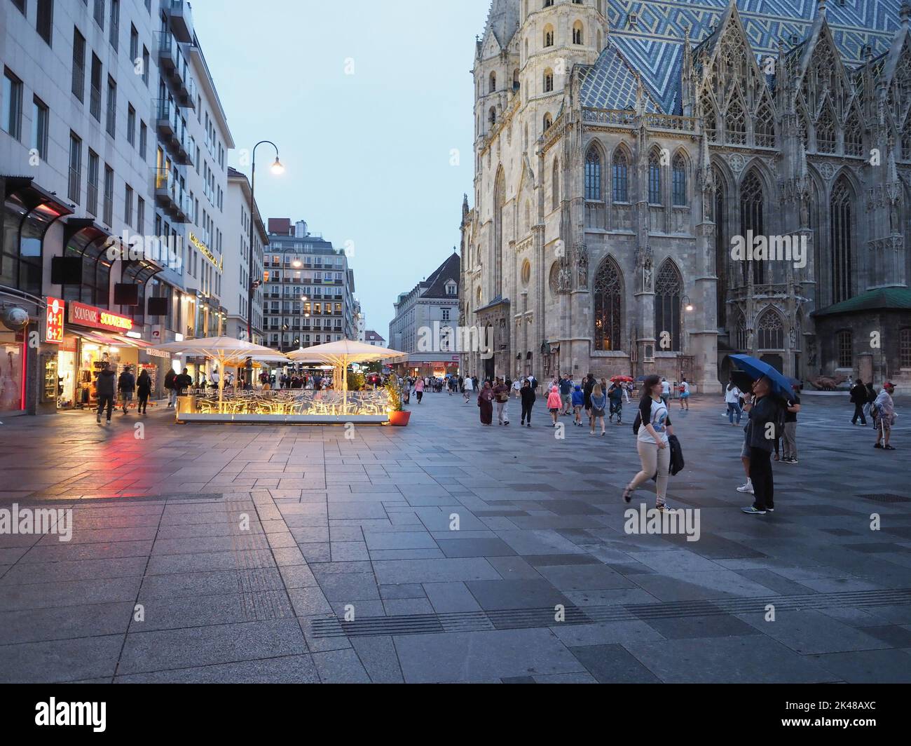 VIENNA, AUSTRIA - CIRCA AUGUST 2022: People in Stephansplatz translation St Stephen cathedral square Stock Photo