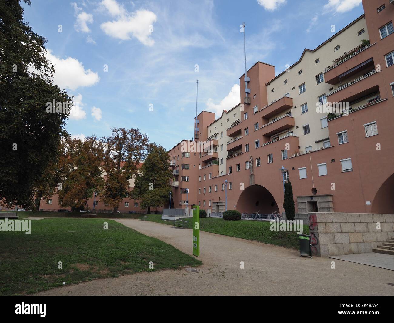 VIENNA, AUSTRIA - CIRCA SEPTEMBER 2022: Karl Marx Hof housing complex in Heiligenstadt Stock Photo