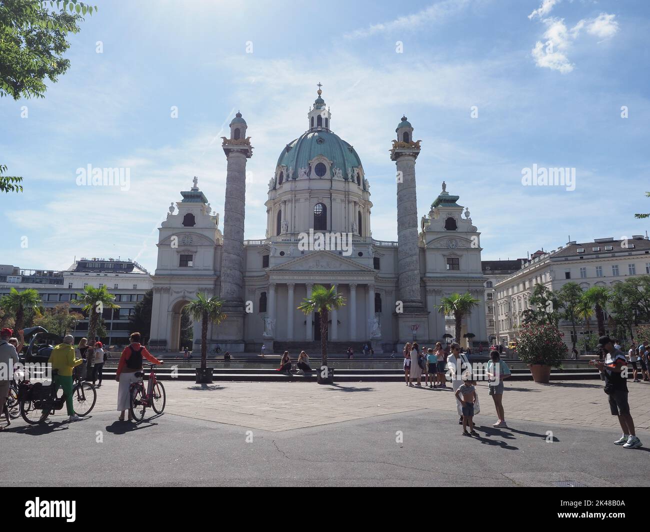VIENNA, AUSTRIA - CIRCA SEPTEMBER 2022: Karlskirche translation St Charles Borromeo church Stock Photo