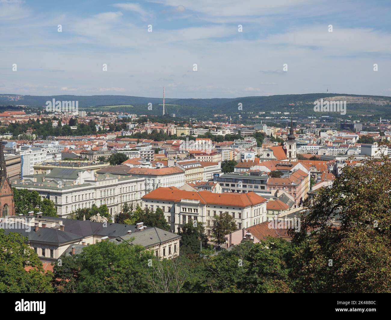 Aerial view of the city in Brno, Czech Republic Stock Photo