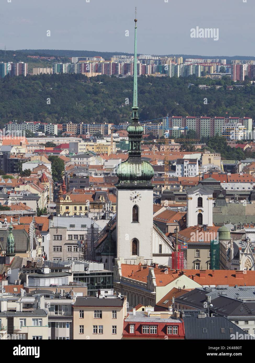 Aerial view of the city in Brno, Czech Republic Stock Photo