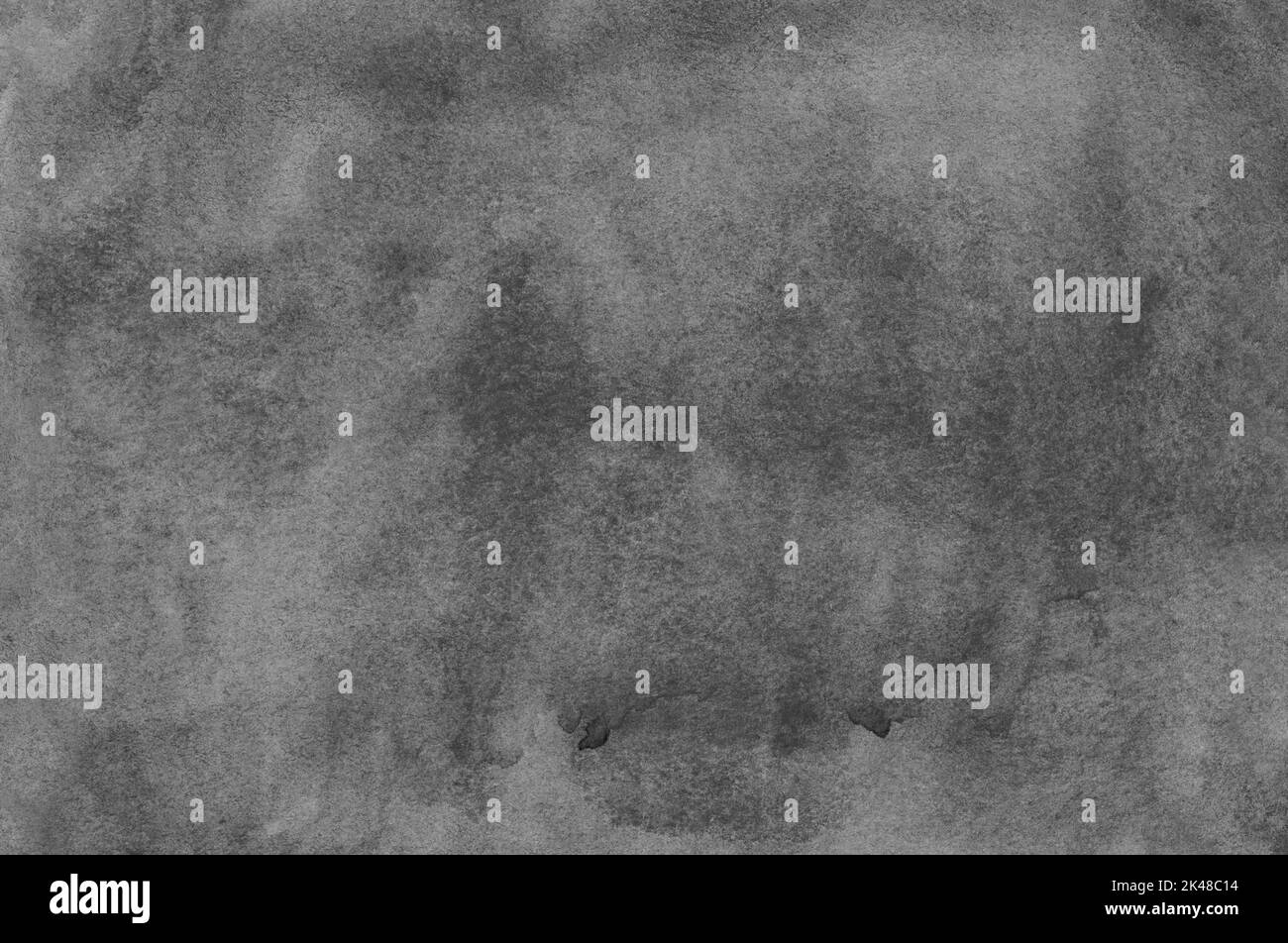 Watercolor dark gray background texture. Old monochrome parchment